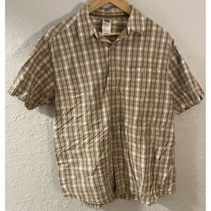 THE NORTH FACE SHORT SLEEVE MEN'S LARGE WHITE/BROWN/RED